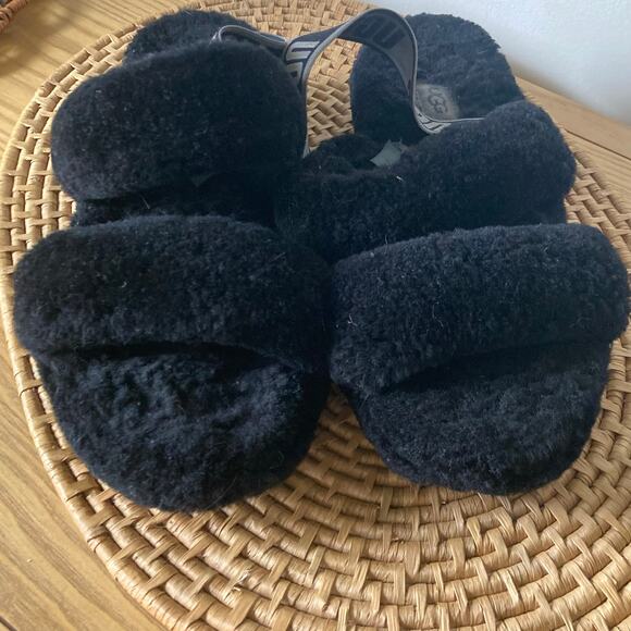 Ugg Oh Yeah Sherpa Black Slippers Women’s 10 - Picture 2 of 8